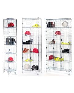 6 Tier Wire Mesh Lockers
