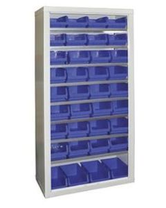 Steel Cupboard inc. 36 Size 4 Heavy Duty Storage Bins